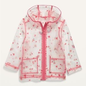 Old Navy Translucent Printed Hooded Rain Jacket